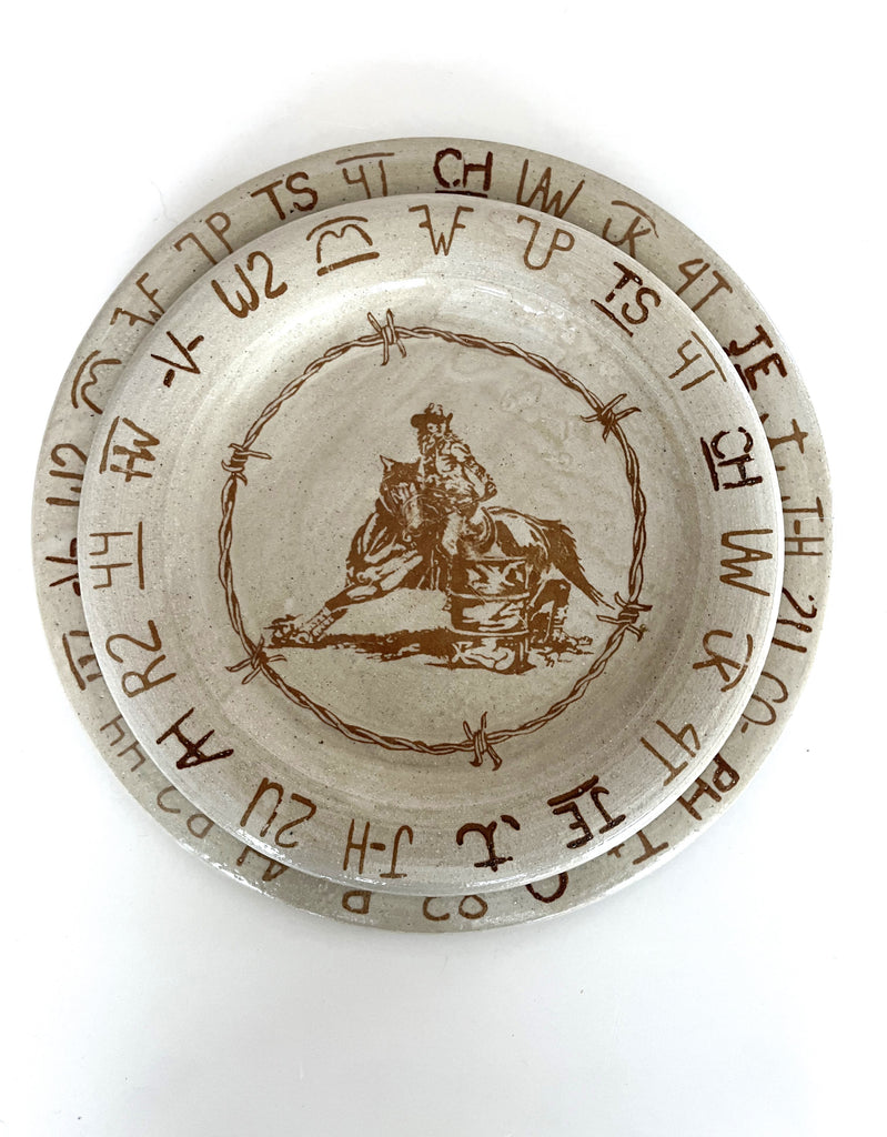Barrel Racing, Barbed Wire, Brands salad plate made in the USA - Your Western Decor