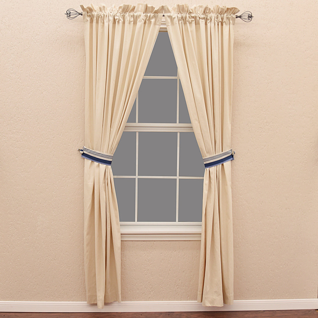 Natural linen off-white curtain panel - Your Western Decor