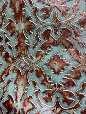 Laredo Blue Copper Embossed Leather • Your Western Decorating