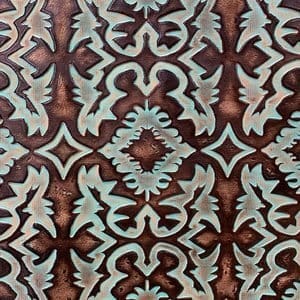Laredo Turquoise Brown Embossed Leather - Your Western Decor