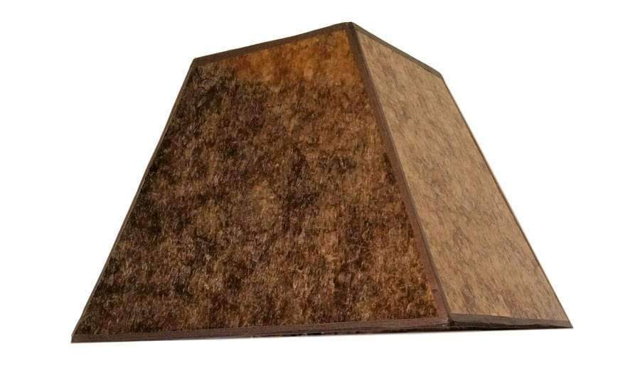 Gold/Amber mica iron frame lamp shade, rectangle - Made in the USA - Your Western Decor, LLC
