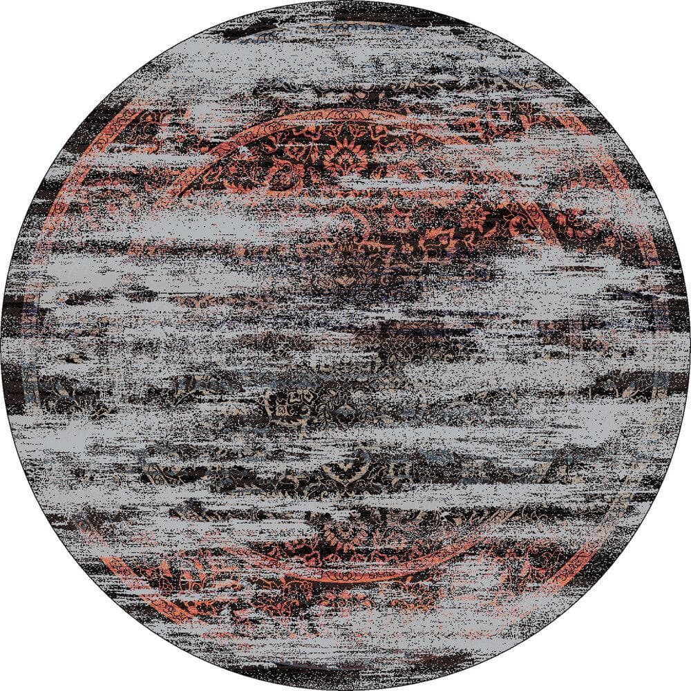 Montreal Distressed Elements Round Area Rug - Made in the USA - Your Western Decor