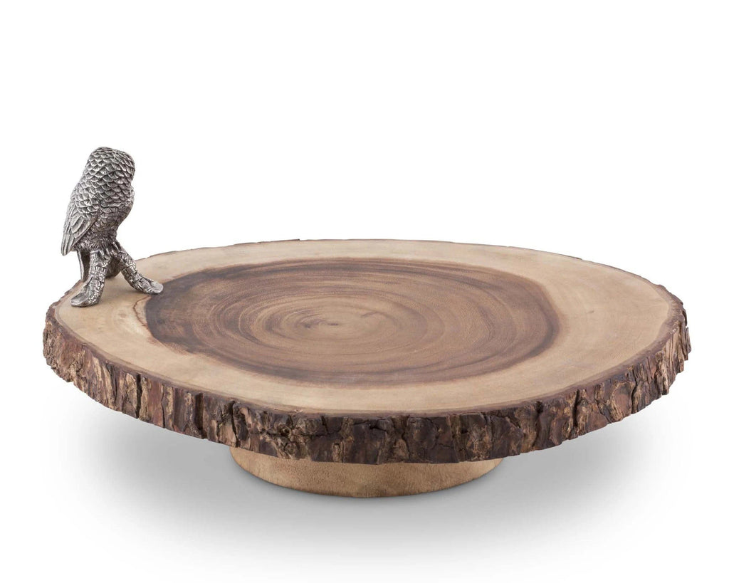 Natural Wood Owl Cheese Stand • Your Western Decor