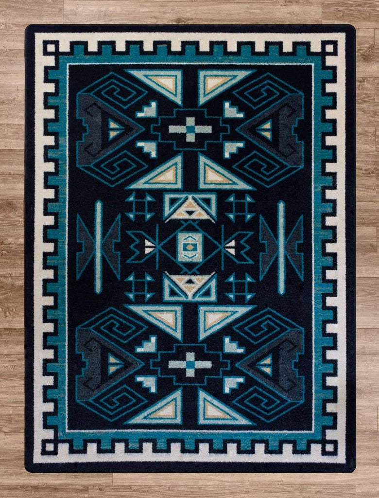 Four Rams Blue Contemporary Rugs Made in the USA - Your Western Decor