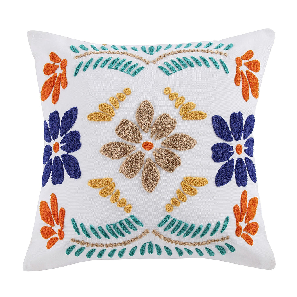 20"x20" colorfulBonita Floral Embroidered Indoor/Outdoor Pillow - Your Western Decor