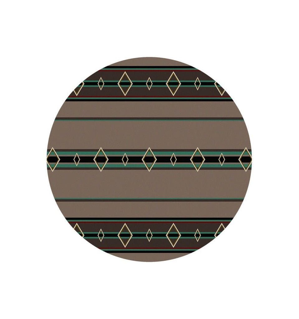 Old Timer Stone & Turquoise Round Area Rug - Your Western Decor, LLC