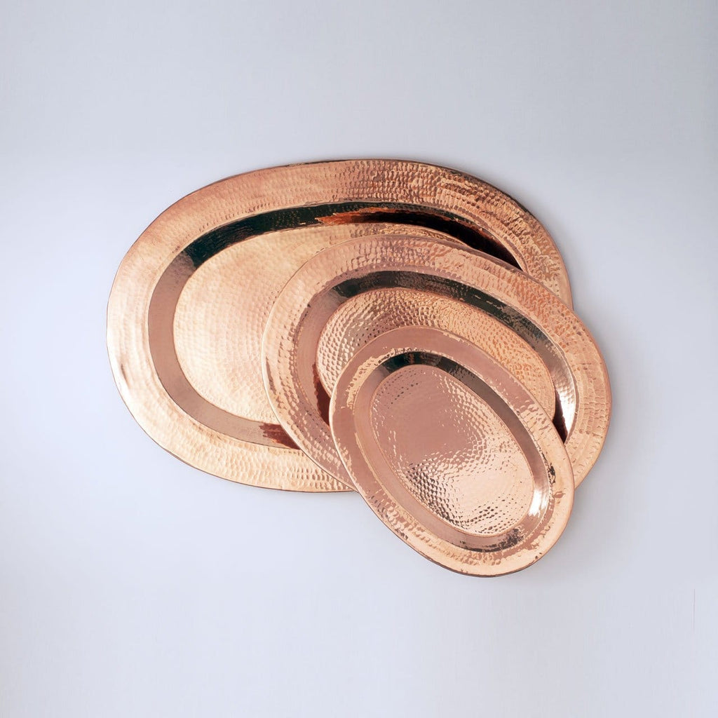 Hammered Copper Oval Serving Platters - Your Western Decor