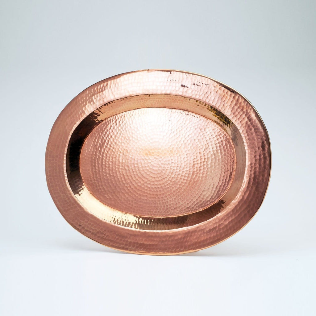 Hammered Copper Oval Serving Platter - Your Western Decor