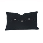 Black suede leather accent lumbar pillow - Your Western Decor