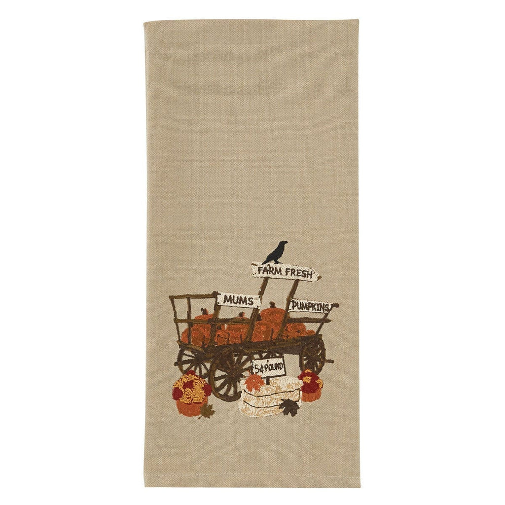 Pumpkin Wagon Embroidered Dishtowel • Your Western Decor