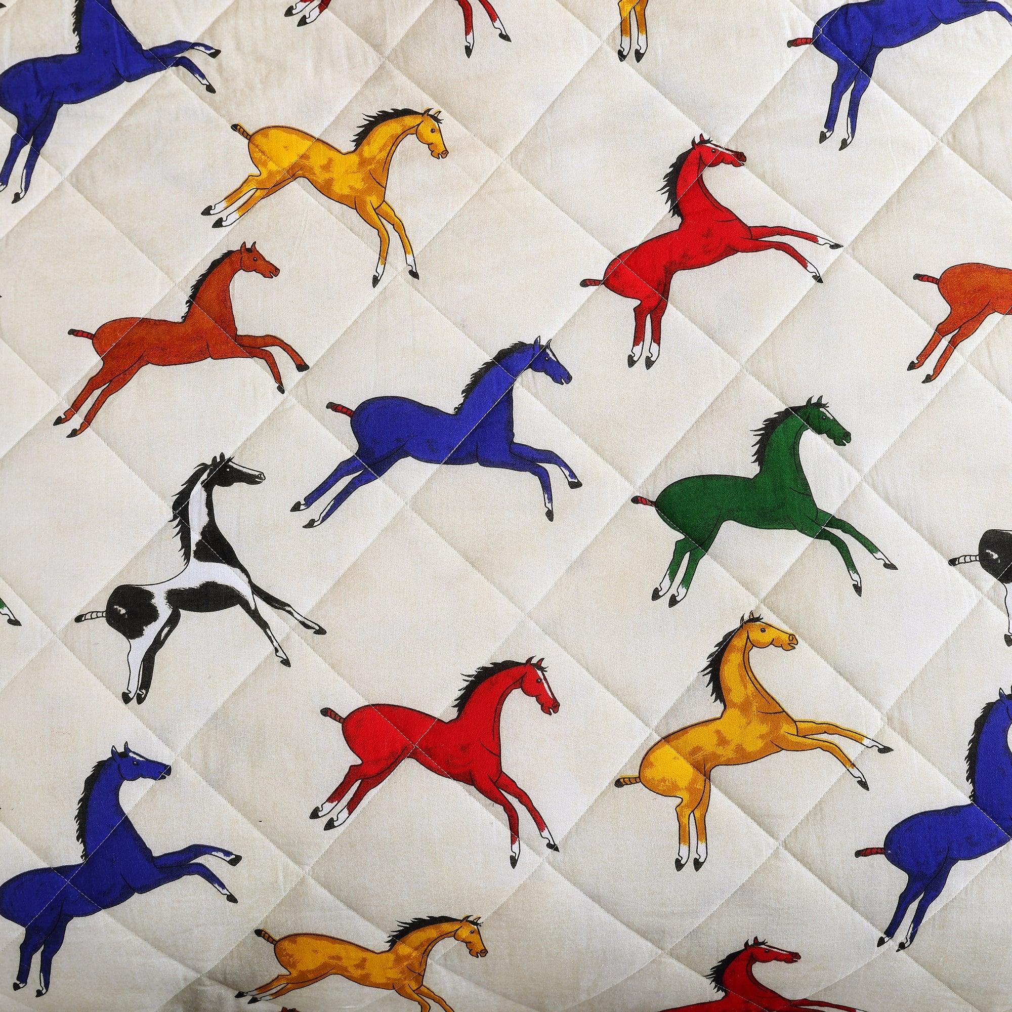 Victorian Horses Reversible Quilt detail - Your Western Decor