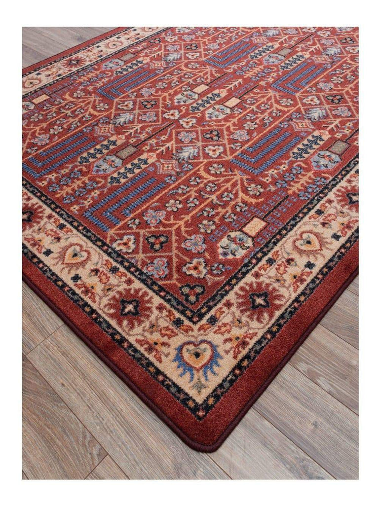 Colorful passage panache area rug serged edge detail. Made in the USA. Your Western Decor