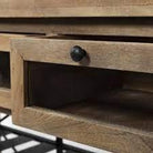 industrial kitchen island drawer detail 