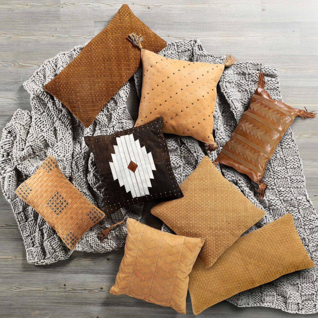 Western leather throw pillow collection - Your Western Decor