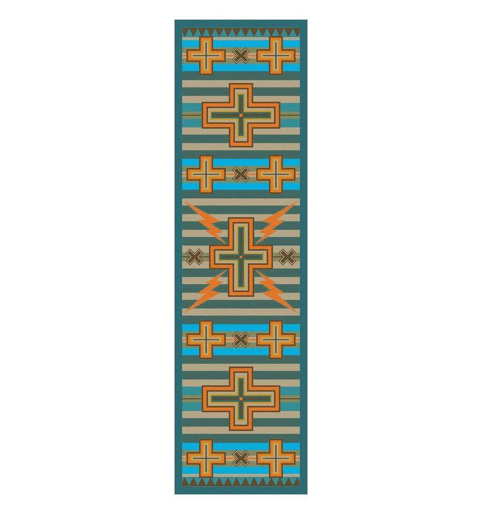 Tempest Turquoise Southwestern Floor Runner - Made in the USA - Your Western Decor