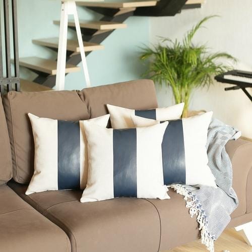 Vegan Faux Leather Square Accent Pillow Cover (Set of 4) - Your Western Decor, LLC
