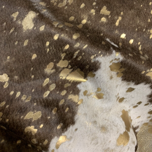 Metallic Gold Acid Wash Mixed Background Cowhide • Your Western Decorating