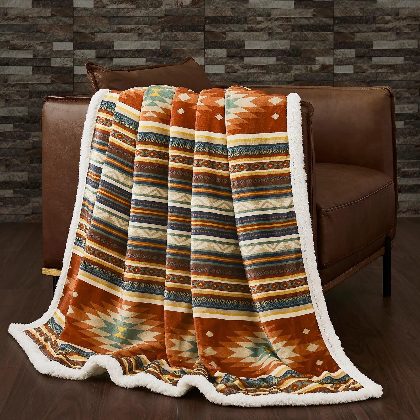 Southwestern Sherpa Fleece Blanket | selling Gift for Christmas