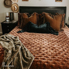 Vegas Faux Silk Velvet Quilt in Copper - Your Western Decor