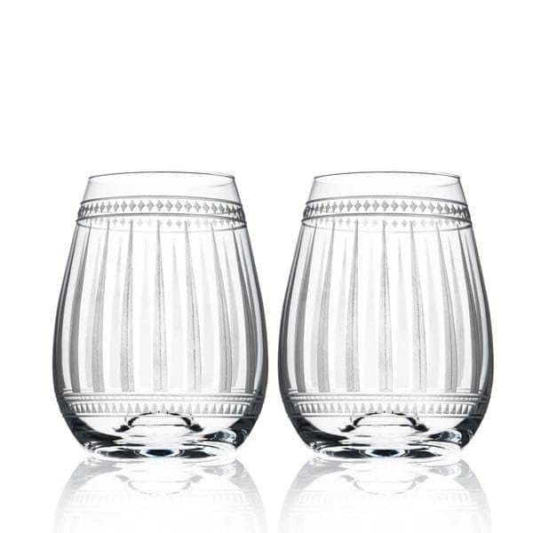 stemless crystal wine glasses set. Your Western Decor