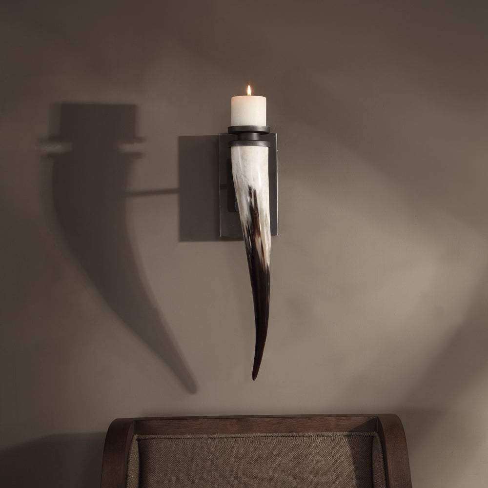 Taurine Steer Horn Candle Wall Sconce