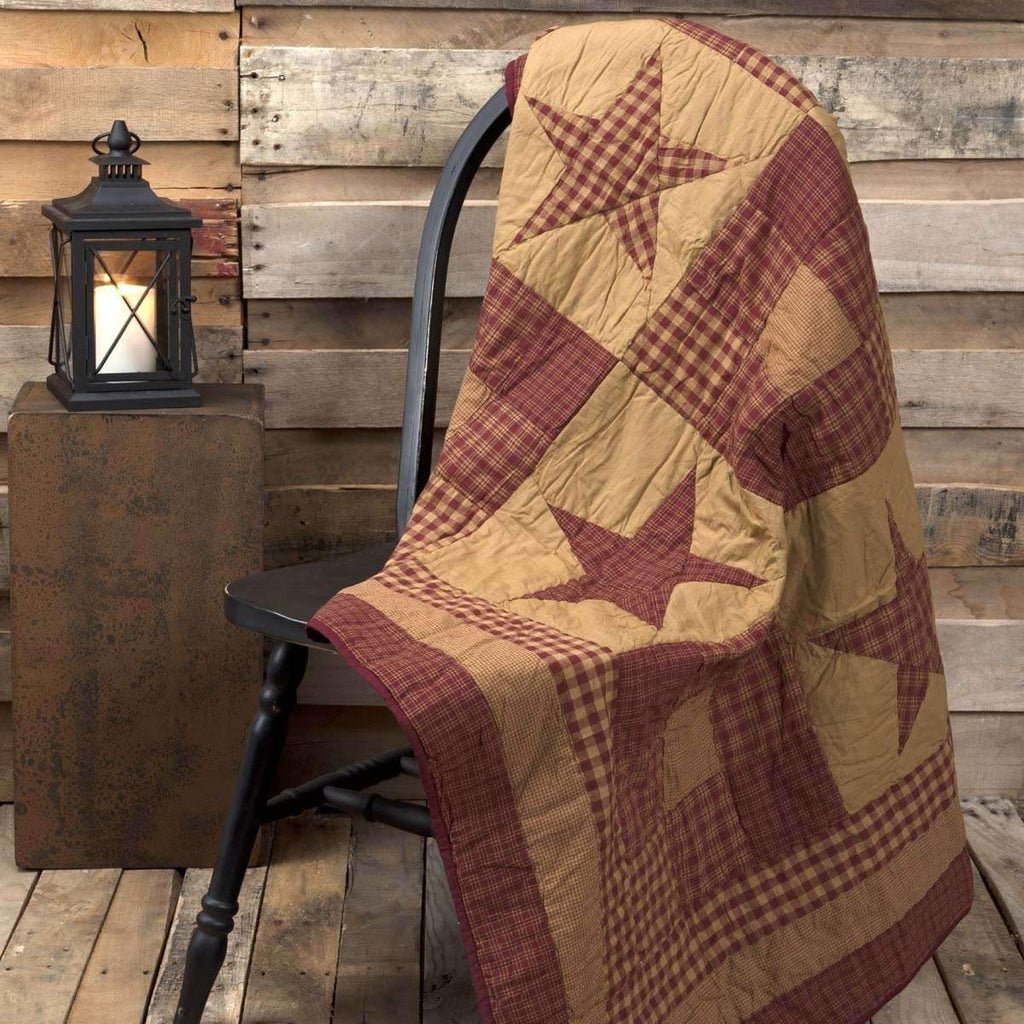 Ninepatch Star Quilted Throw 60x50 - Your Western Decor, LLC
