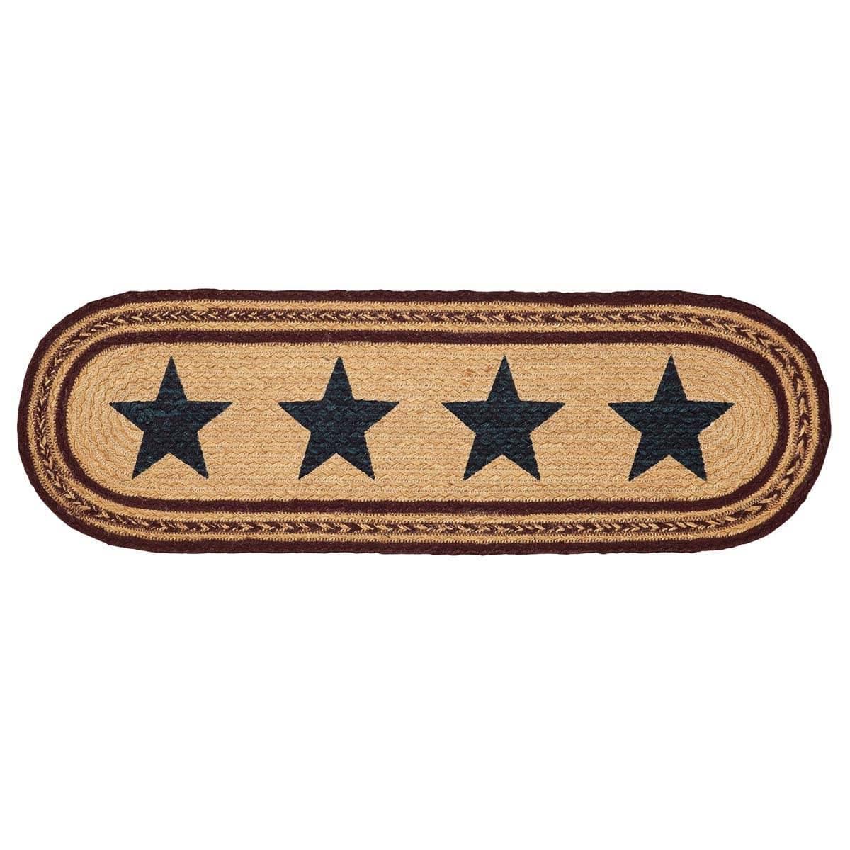 Potomac Jute Stair Tread Oval Stencil Stars Latex 8.5x27 - Your Western Decor, LLC