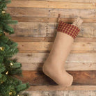 Burgundy Check Jute Stocking 12x20 - Your Western Decor, LLC