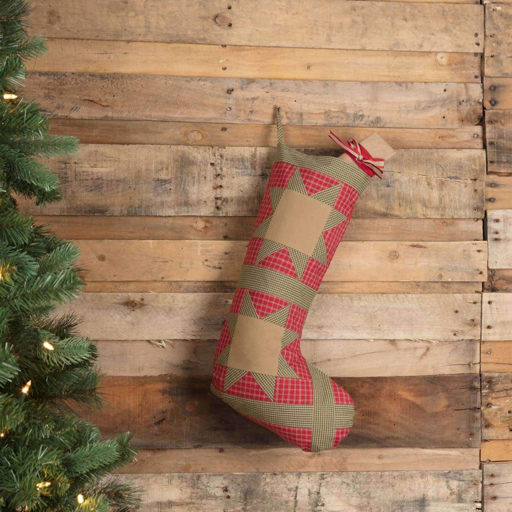 Dolly Star Red Patch Stocking 12x20 - Your Western Decor, LLC