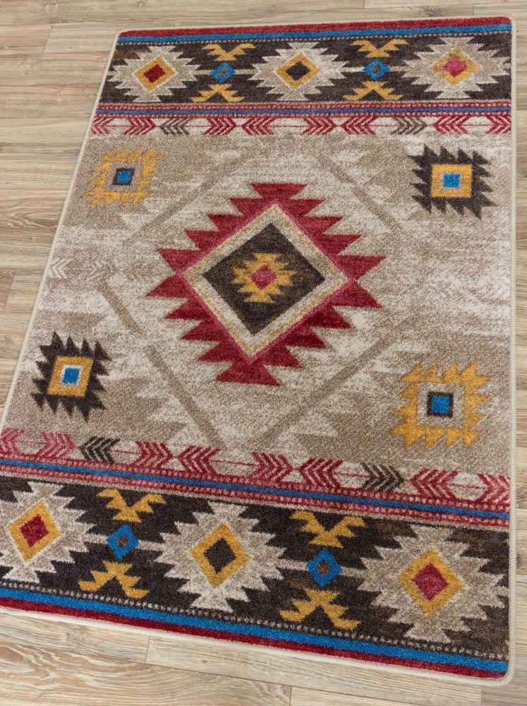 Whiskey river beige Aztec area rug. Made in the USA. Your Western Decor