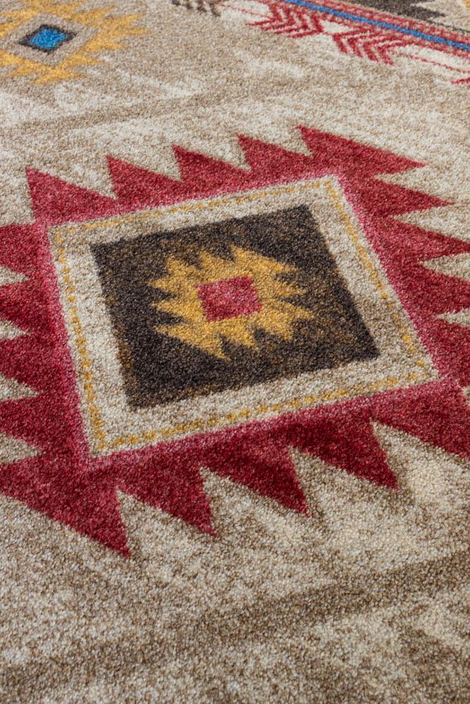 Whiskey river beige Aztec area rug detail. Made in the USA. Your Western Decor