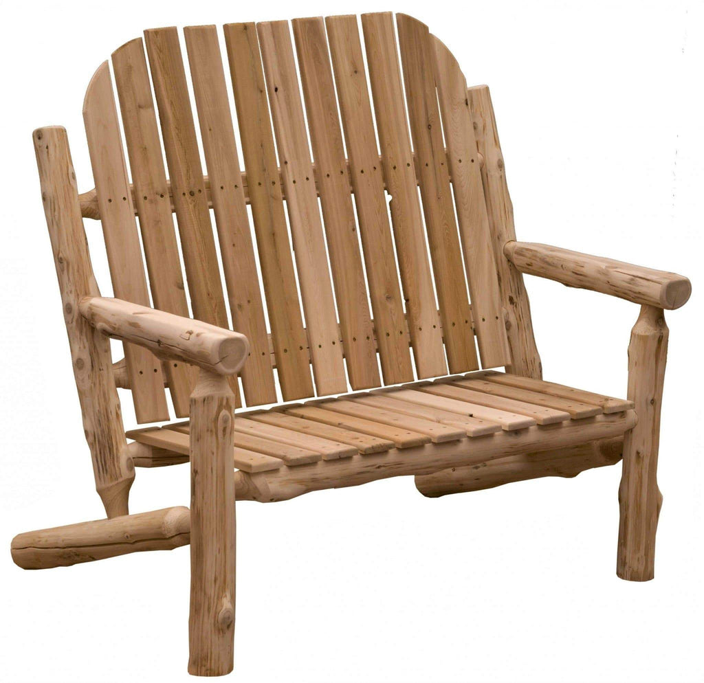 Rustic cedar adirondack double lawn chair - Made in the USA - Your Western Decor