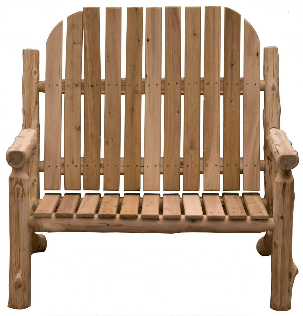 Rustic cedar adirondack double lawn chair - Made in the USA - Your Western Decor