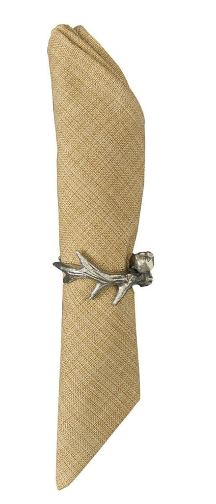 Textured aluminum elk antler napkin rings - Your Western Decor