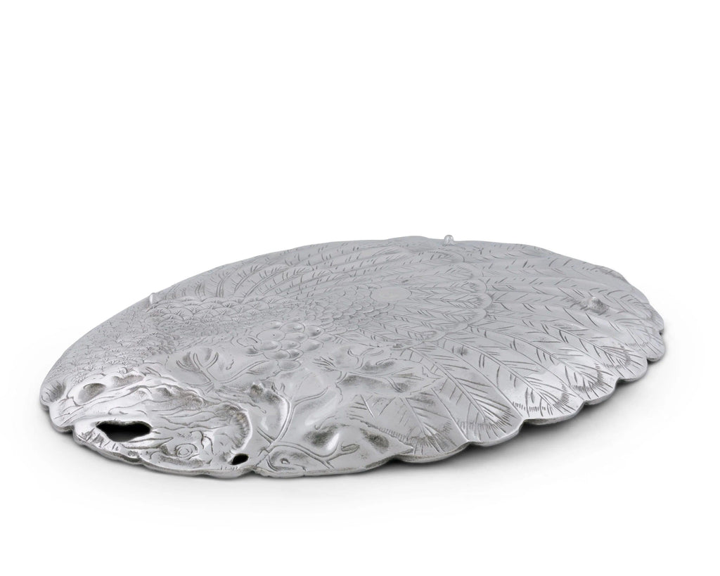 Handmade Aluminum Oval Turkey Platter Back Detail - Your Western Decor