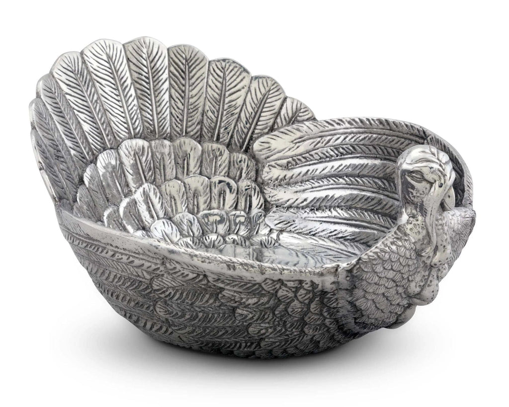 Handcrafted Aluminum Turkey Serving Bowl Detail - Your Western Decor