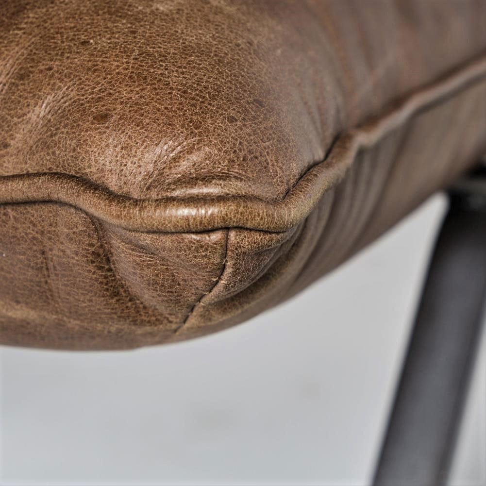 Armless Leather Accent Chair - Leather Slipper Chair Detail - Your Western Decor, LLC