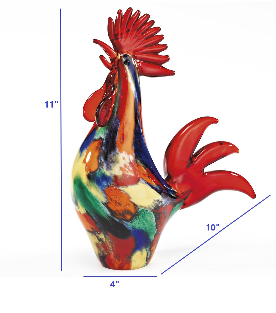 Multi-Color Art Glass Rooster - Your Western Decor