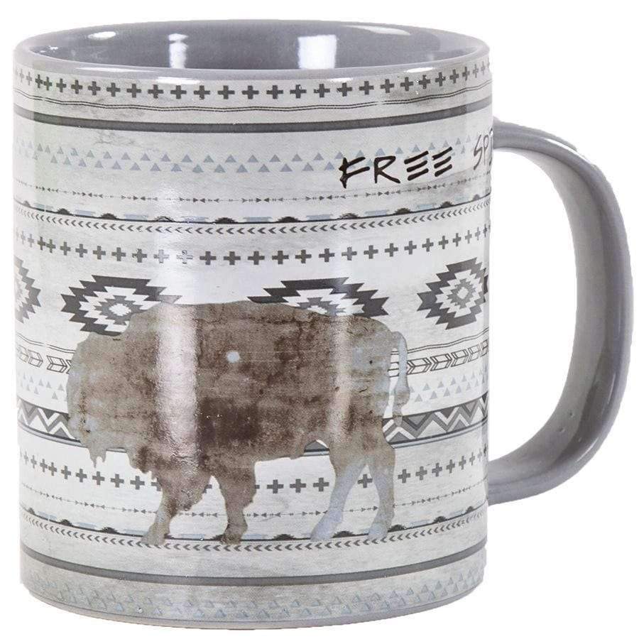 white and grey, buffalo & Aztec print mugs. Your Western Decor, LLC