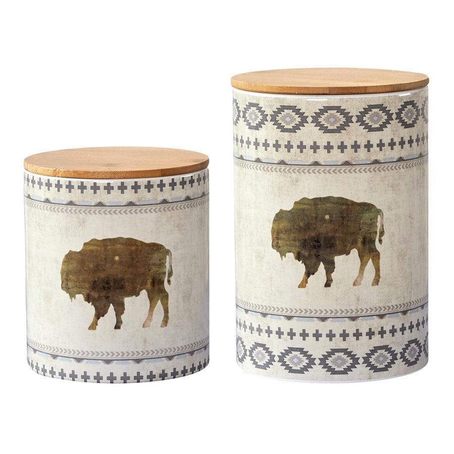 Ash and ice buffalo canister set - Your Western Decor