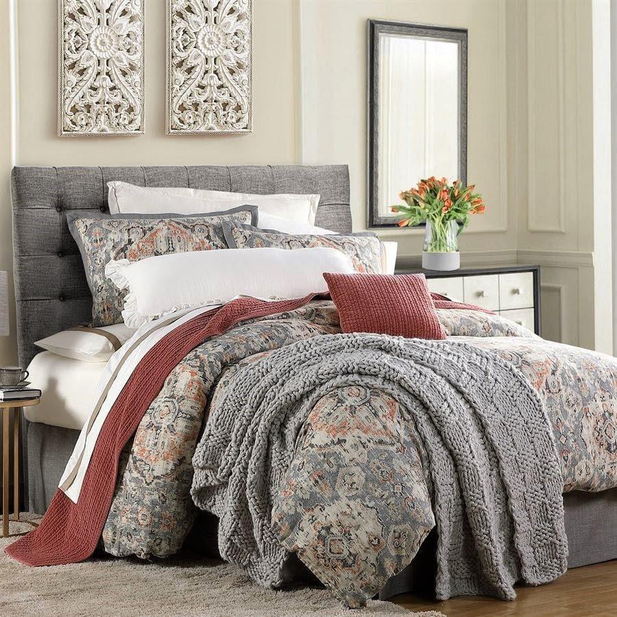Aspen Ash Comforter & Shams Set in grey, salmon and ivory 