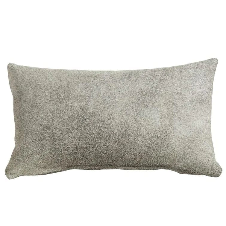 Aspen grey cowhide throw pillow size 22"x13" - made in the USA - Your Western Decor