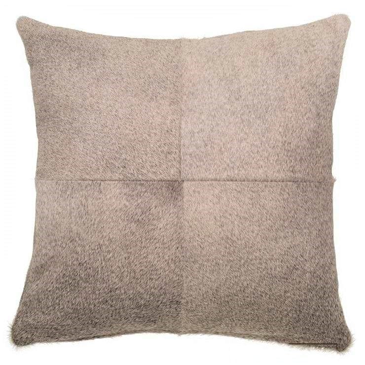 Aspen grey cowhide throw pillow size 18"x18" - made in the USA - Your Western Decor