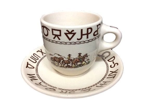 At the Ranch Western Coffee Cup & Saucer brands decor - made in the USA - Your Western Decor