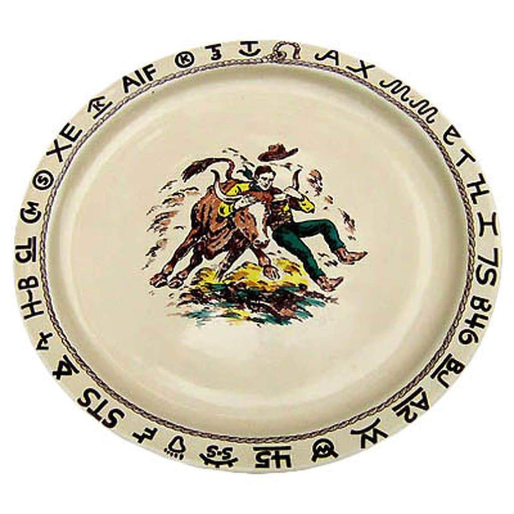 brands, cowboy bull dogging serving platter. China made in the USA. Your Western Decor