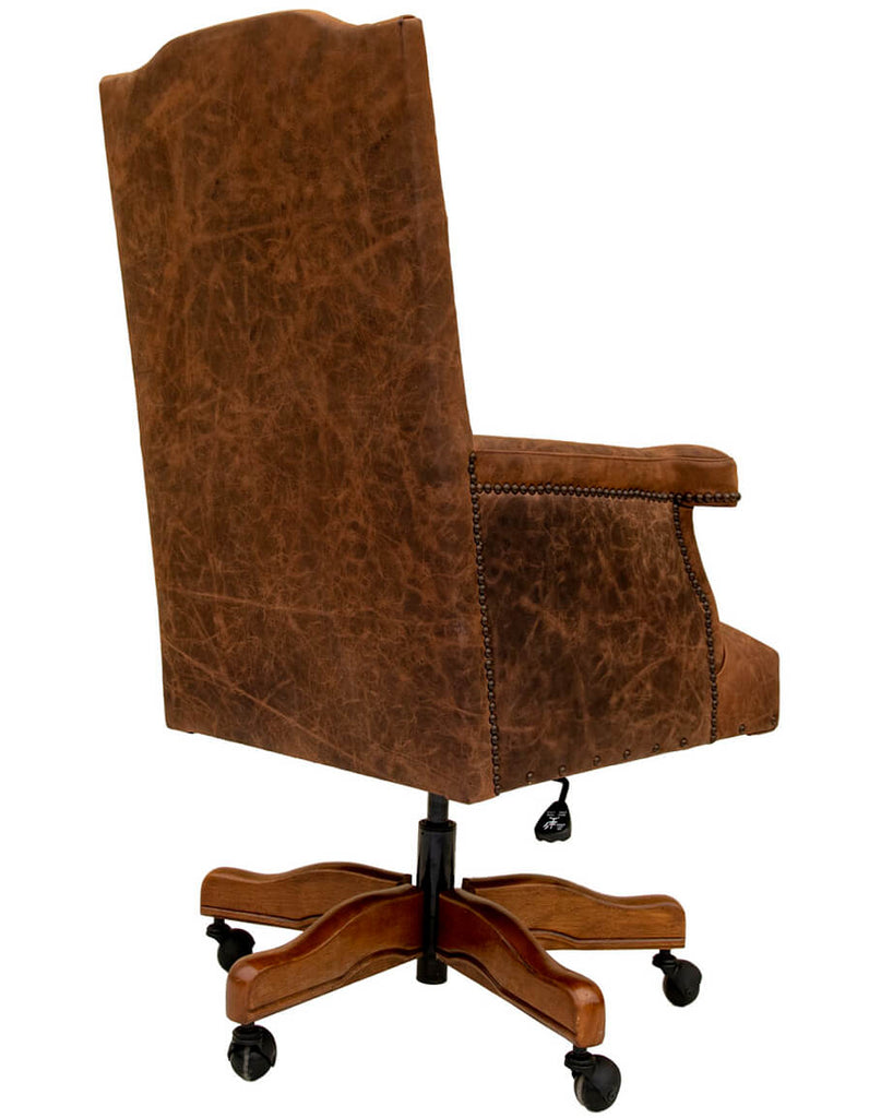 Hair on Axis Hide & Leather Office Chair made in the USA - Your Western Decor