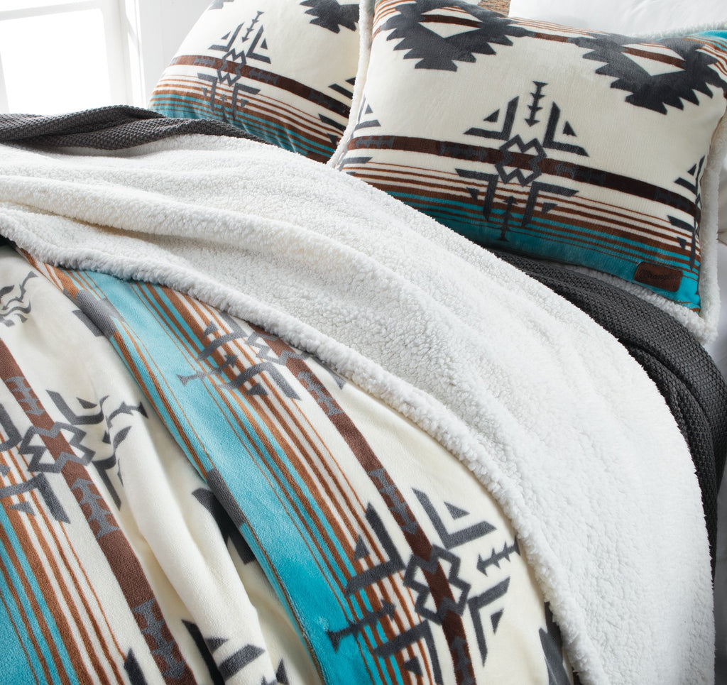 Aztec Sky Southwest Sherpa Comforter Set sherpa detail - Your Western Decor