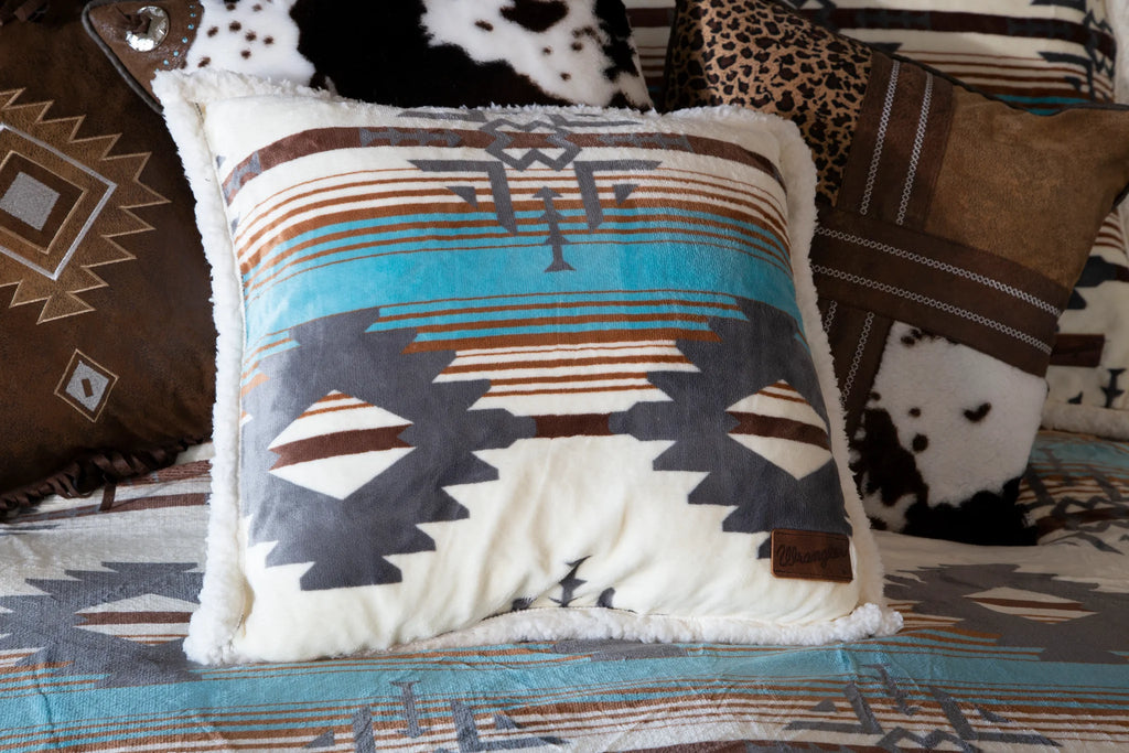 Aztec Sky Southwest Sherpa Comforter Set included accent pillow - Your Western Decor