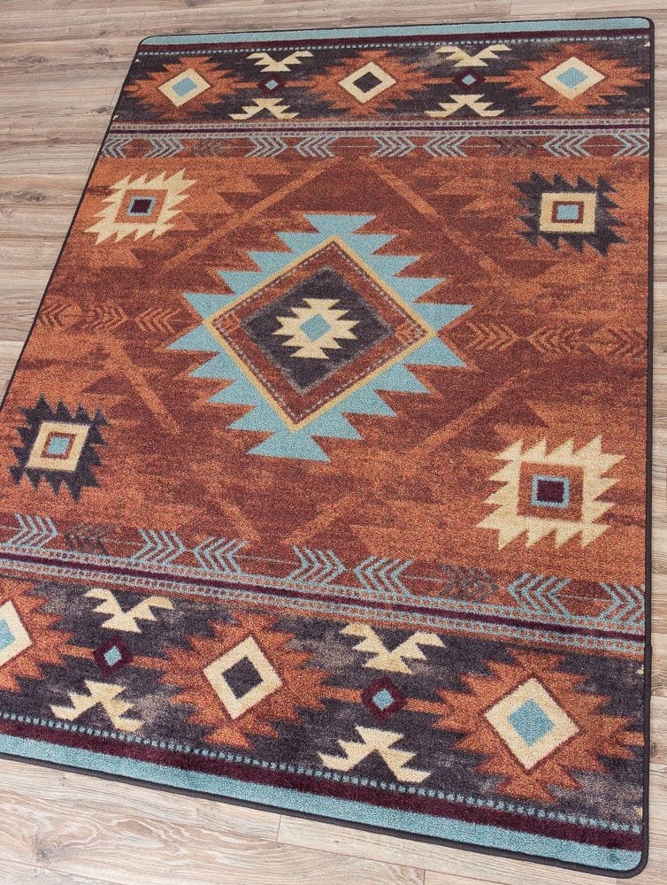 Aztec Whiskey River Rugs in Rust - Your Western Decor