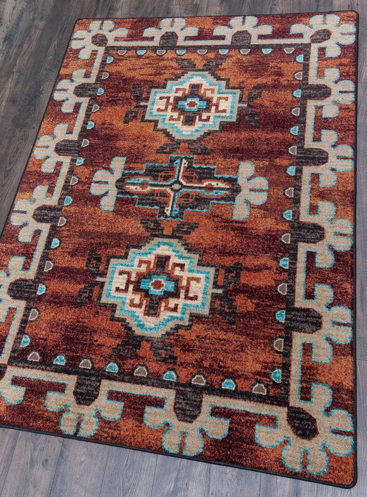 Badlands Area Rugs in Rust 4x5 - made in the USA - Your Western Decor